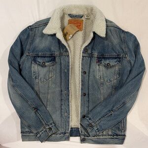 Levi's Light Blue Denim Jacket with Sherpa Lining